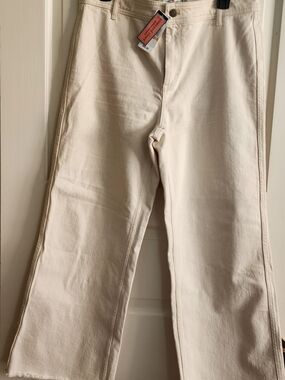 Vineyard Vines Natural Wide-Leg Denim Pants